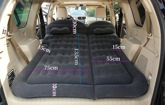 SUV Auto Luchtbed - Met Kussens & Elektrische Luchtpomp - Draagbaar Slaapmatras voor Reizen & Camping - Antraciet Grijs — afbeelding 5