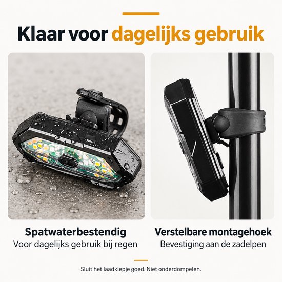 Cloudy - Fietsachterlamp - Fietslamp - Fietsverlichting - Oplaadbaar - Waterdicht - Bestuurbaar — afbeelding 2