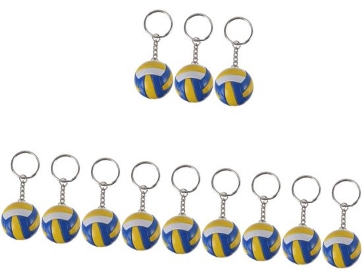 Volleybal Sleutelhangers - Sport Accessoires - Sport Fans - Set van 12 stuks - 7 cm - Diverse kleuren
