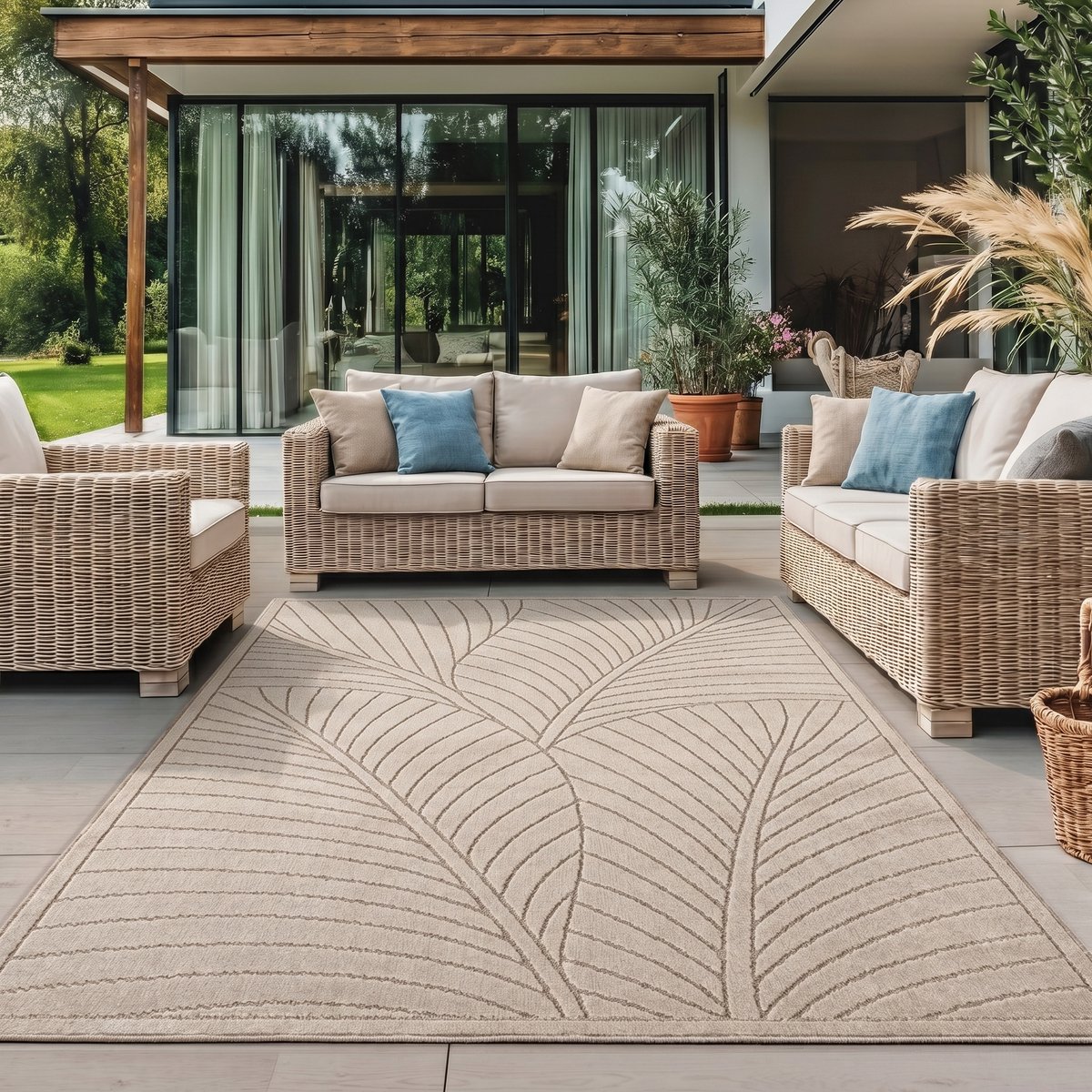 Moonay Zenji Nami - Vloerkleed laagpolig - Japandi - Beige - 160 x 230 cm