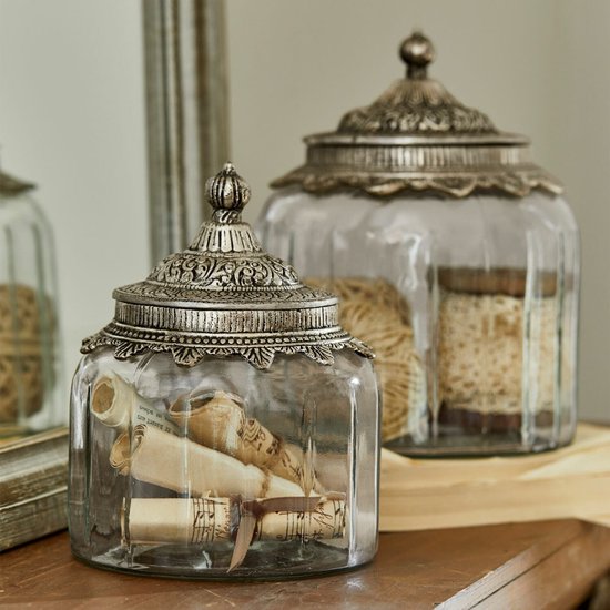 LOBERON Glazen pot set van 2 Laféline helder/zilverkleurig — cadeau in Wonen & Interieur - foto 6