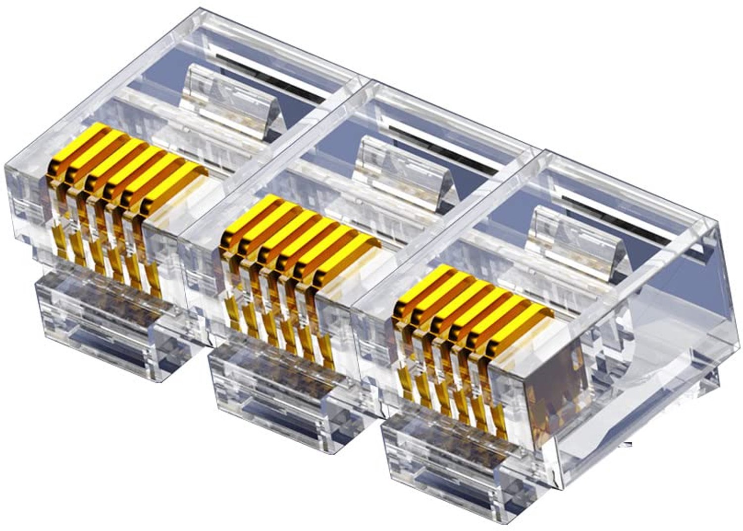 Telefoon Connectors 15x10mm - 100 Stks RJ11 RJ12 6P6C - Modulaire Stekkers - Ideaal voor solide telefoonkabels - ServiceTopper