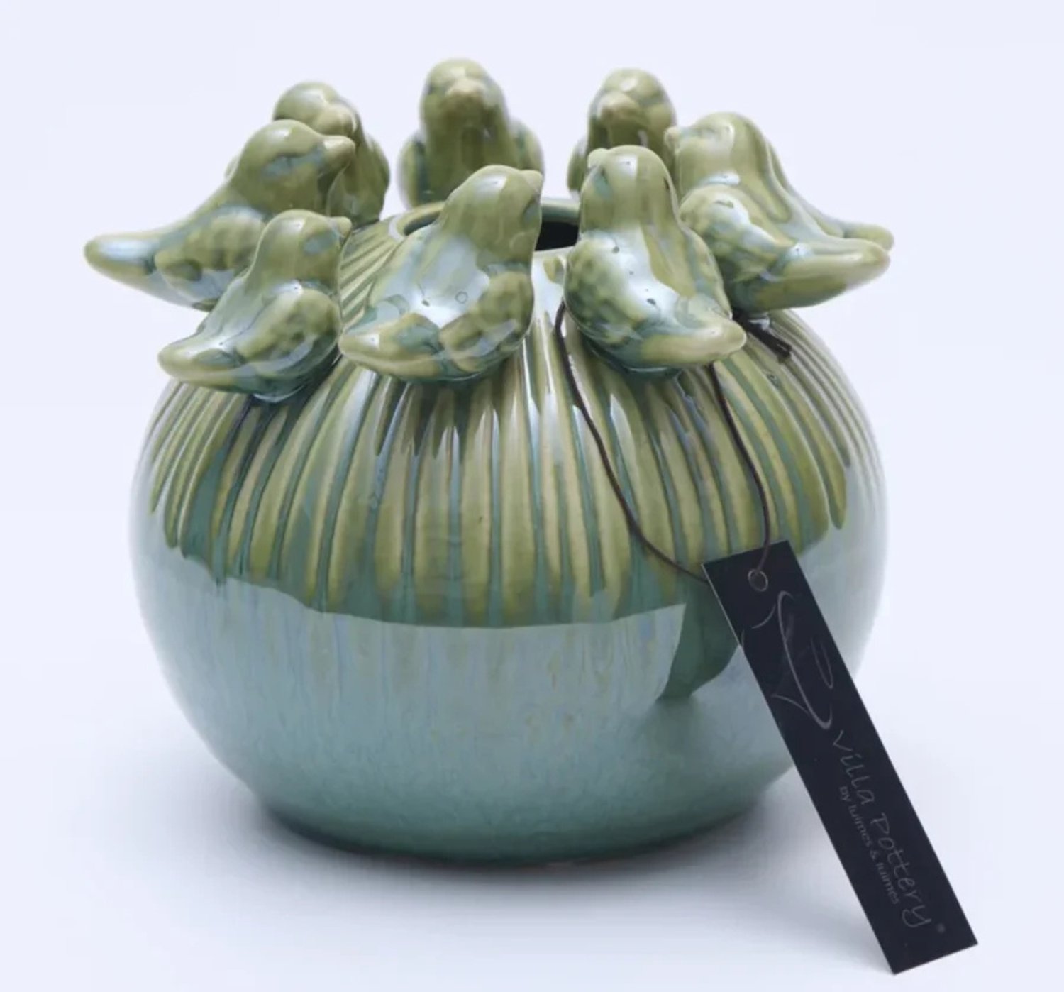 Villa Pottery Little Bird 1_2 Groen 16 x 16 x 13