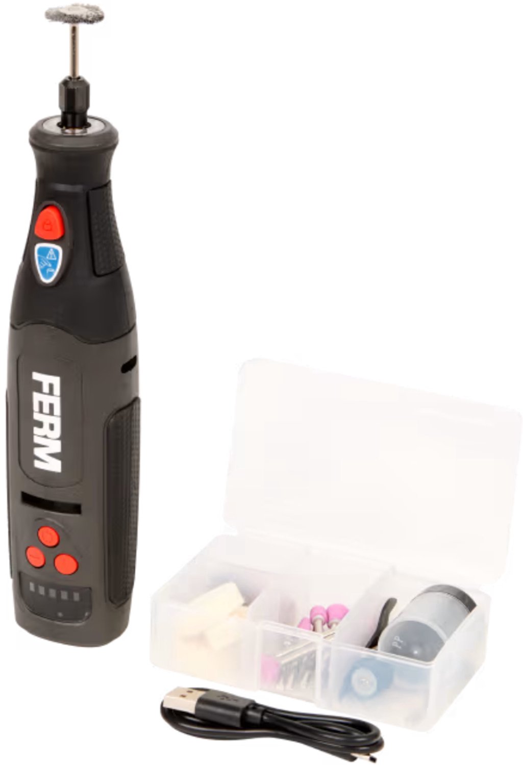 FERM combitool 8 volt - Met 50 accessoires - Inclusief oplaadkabel - Gereedschap voor verschillende klussen in en rond huis