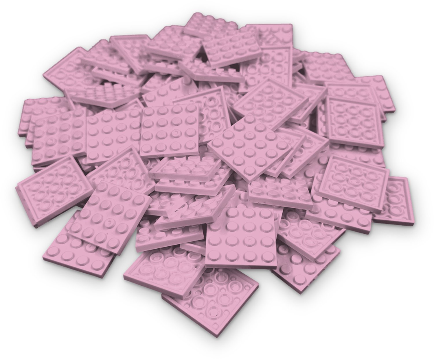 50 Bouwstenen 4x4 plate | Roze | Compatibel met Lego Classic | Keuze uit vele kleuren | SmallBricks