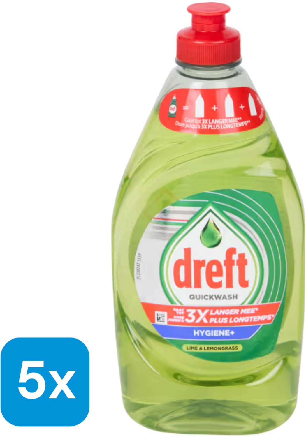 5x Dreft Quickwash afwasmiddel Limoen & Citroengras 450 ml