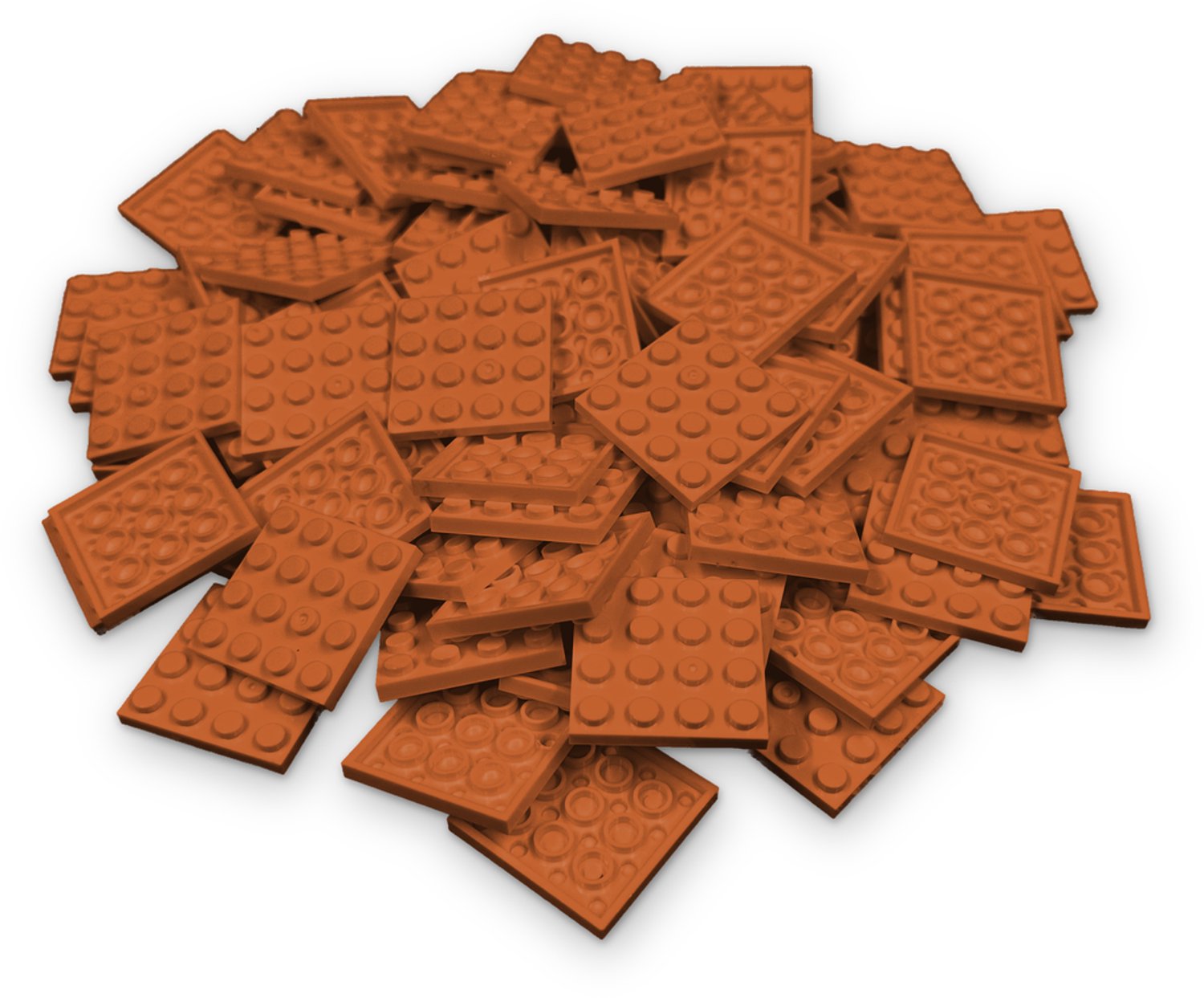 50 Bouwstenen 4x4 plate | Koffie | Compatibel met Lego Classic | Keuze uit vele kleuren | SmallBricks
