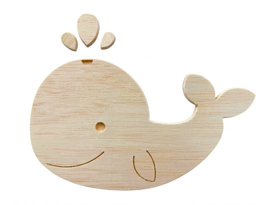 Walvis - Muurdecoratie - Multiplex- hout - Kinderkamer — afbeelding 3