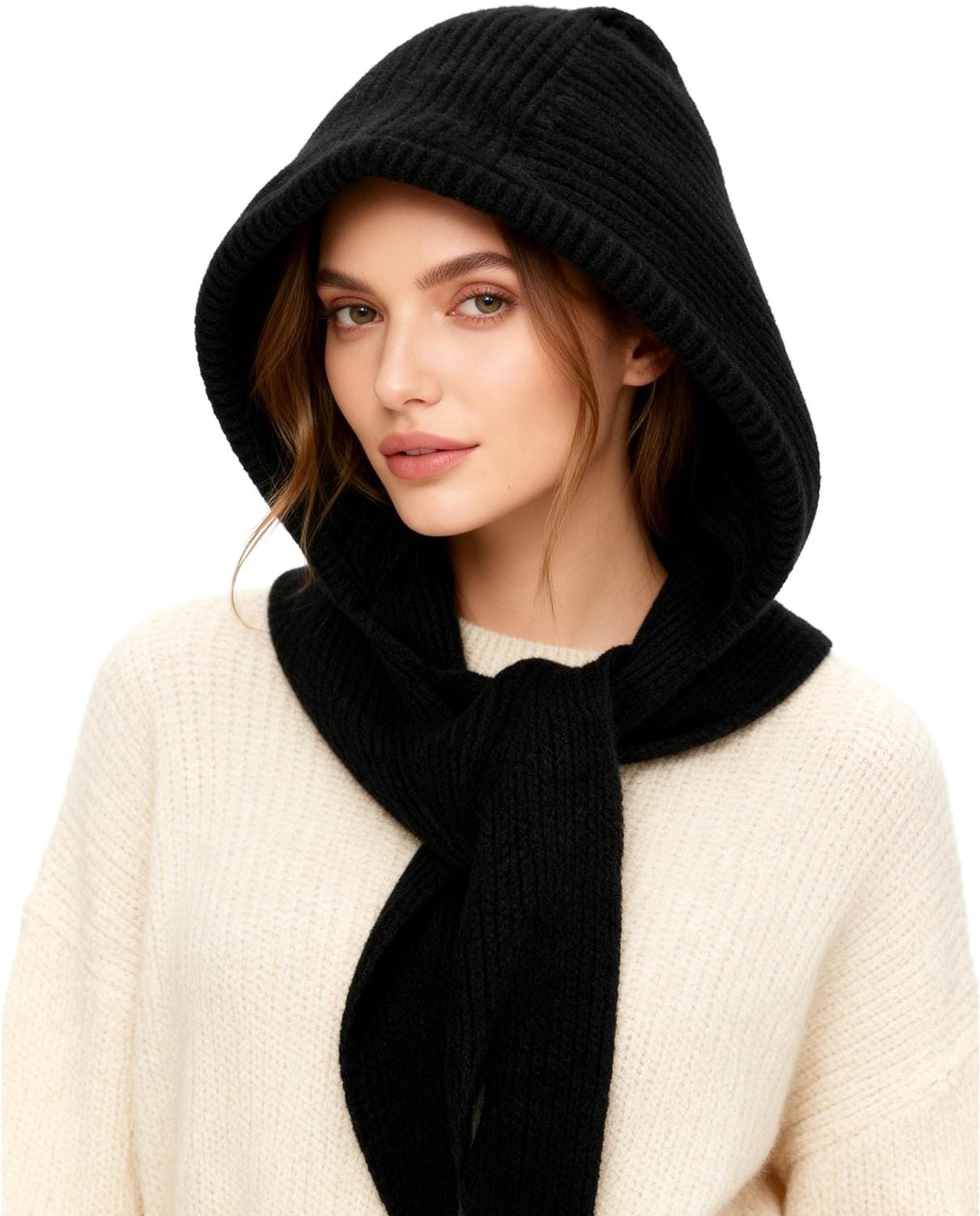 Wintermuts met Sjaal - Unisex Gebreide Muts en Nekwarmer - 2-in-1 Balaclava en Sjaal - Winddicht en Warm - Zachte Fleecevoering - Voor Dames en Heren
