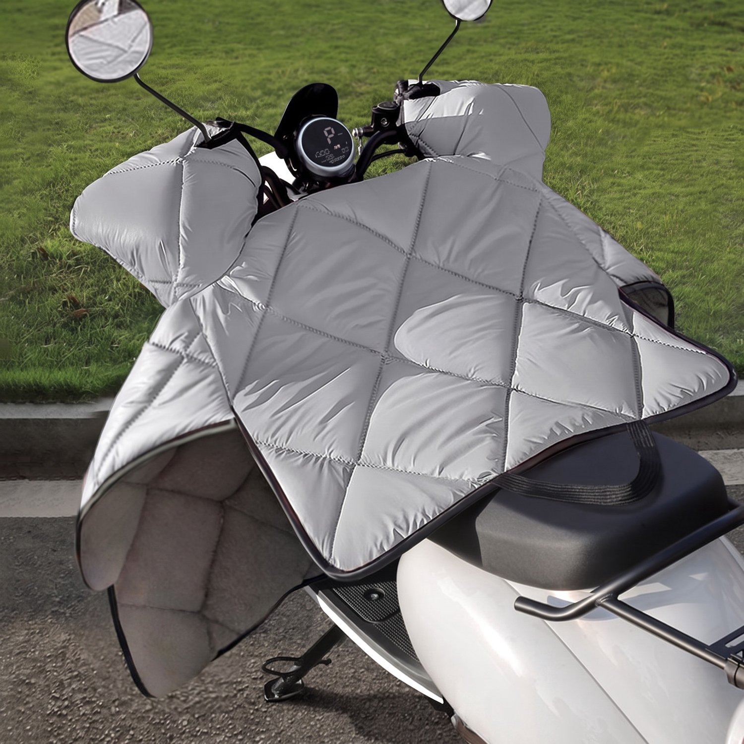 Motorfiets Voorruit - Windscherm Scooter - Bescherming Tegen Wind - Dubbele Bubbel Ontwerp - Universele Pasvorm - Grijs