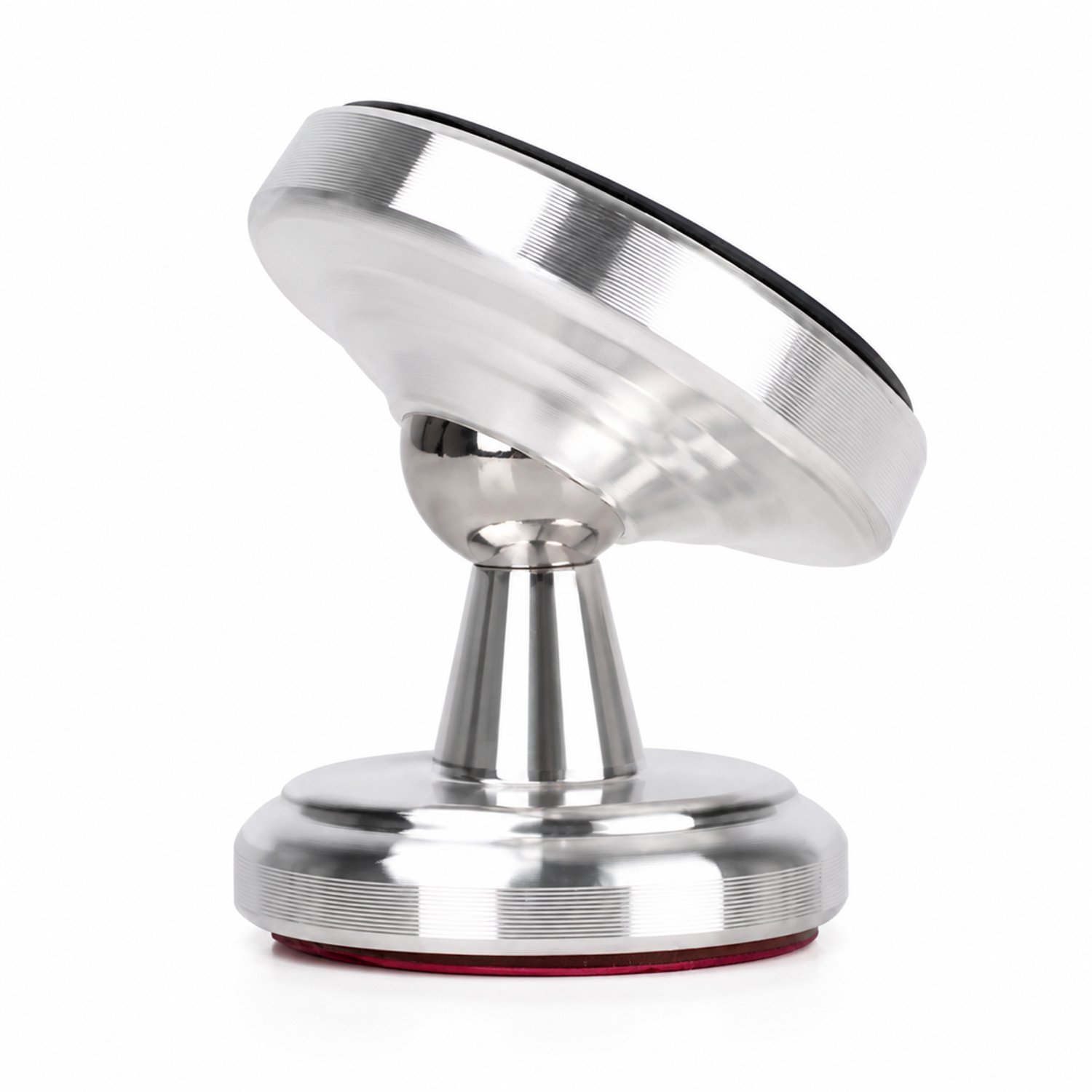 Telefoonhouders auto, aluminium telefoonhouder voor dashboard met zelfklevende voet, zilverkleurig