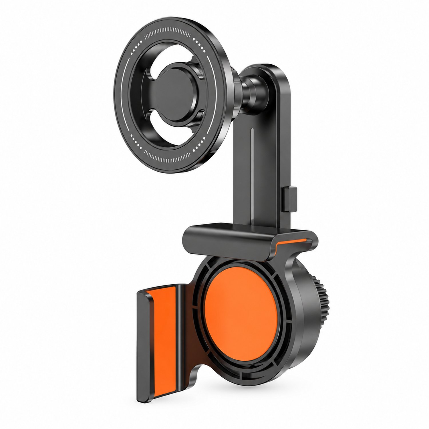 Magnetische telefoonhouder voor in de auto, kunststof standaarduitvoering met ronde magneetkop en steunarm