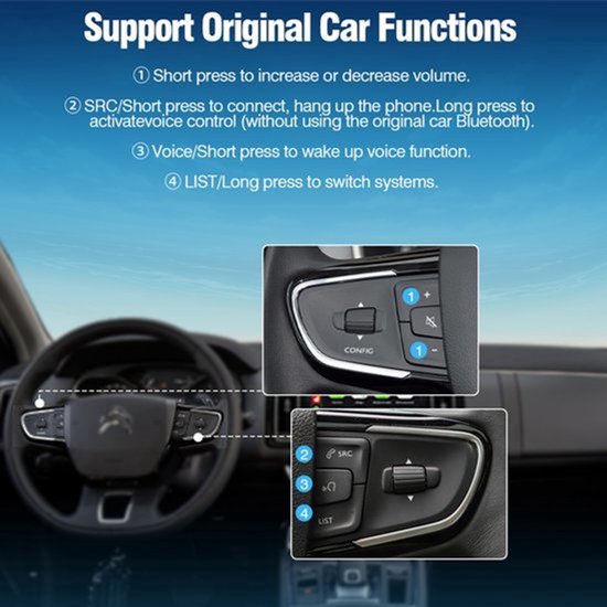 Bluetooth Ontvanger Manual OEM Camera SMEG Module - CarPlay Android Auto Mirror Link - Voor Peugeot Citroën DS - 1.0 kg - Auto Multimedia — afbeelding 5