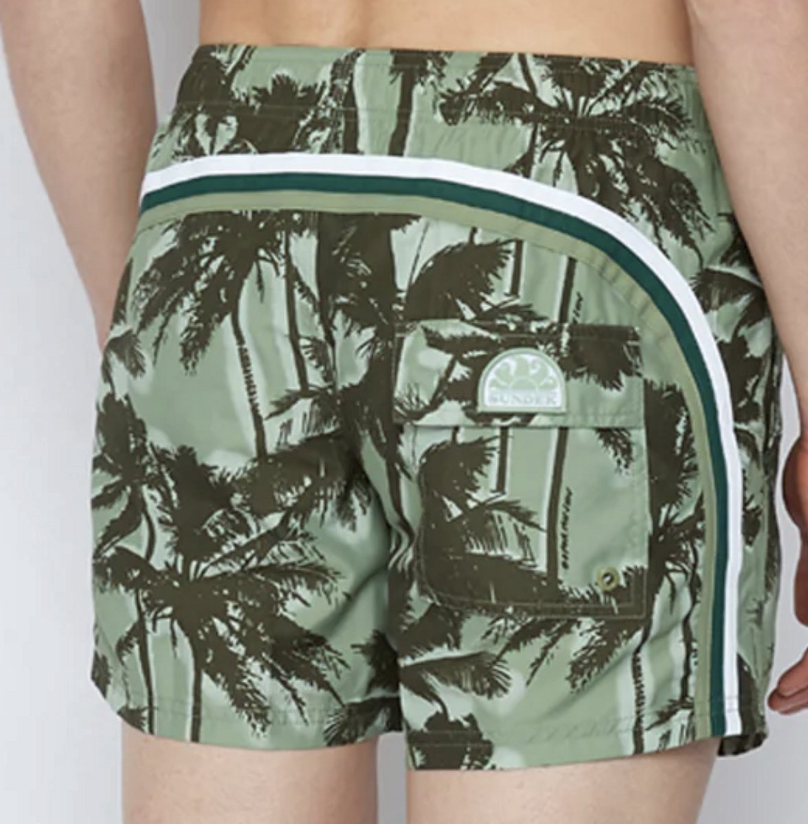 SUNDEK MID WAIST PRINTED BOARDSHORT Green dust-S