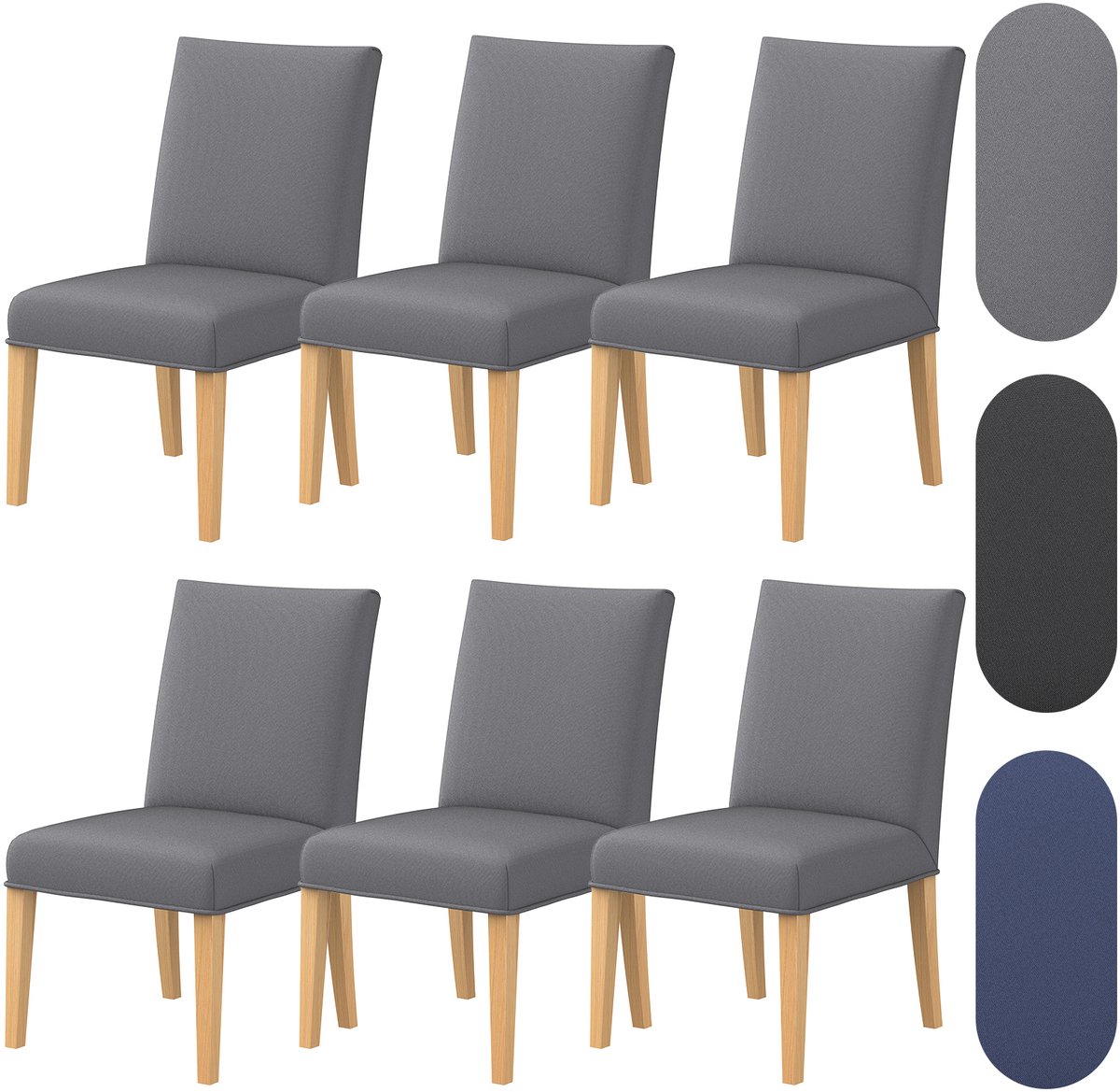 Soontrans - Stretch Stoelhoezen Set van 6 - Eetkamer Stoelhoes - Waterafstotende Stoelbeschermers - Wasmachinebestendige Chair Cover voor Thuis - Kantoor - Restaurant en Bruiloft - Donkergrijs