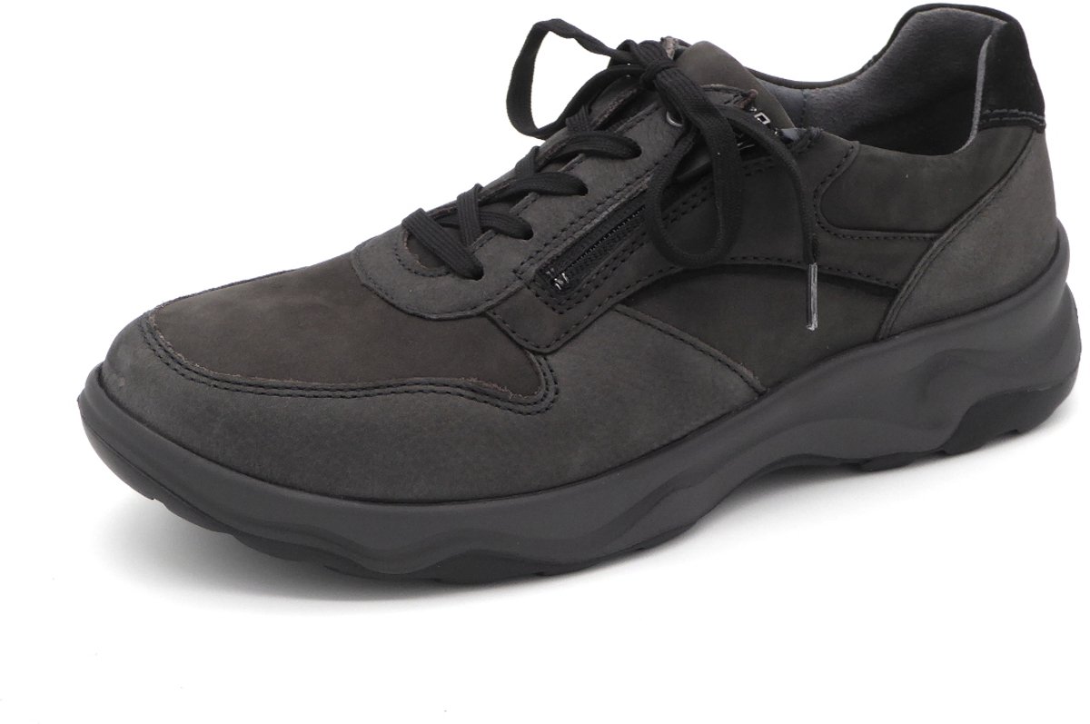 Waldläufer Heren Sneaker - 718006-310-696 Donkergrijs - Wijdte H - Maat 7½ (41)