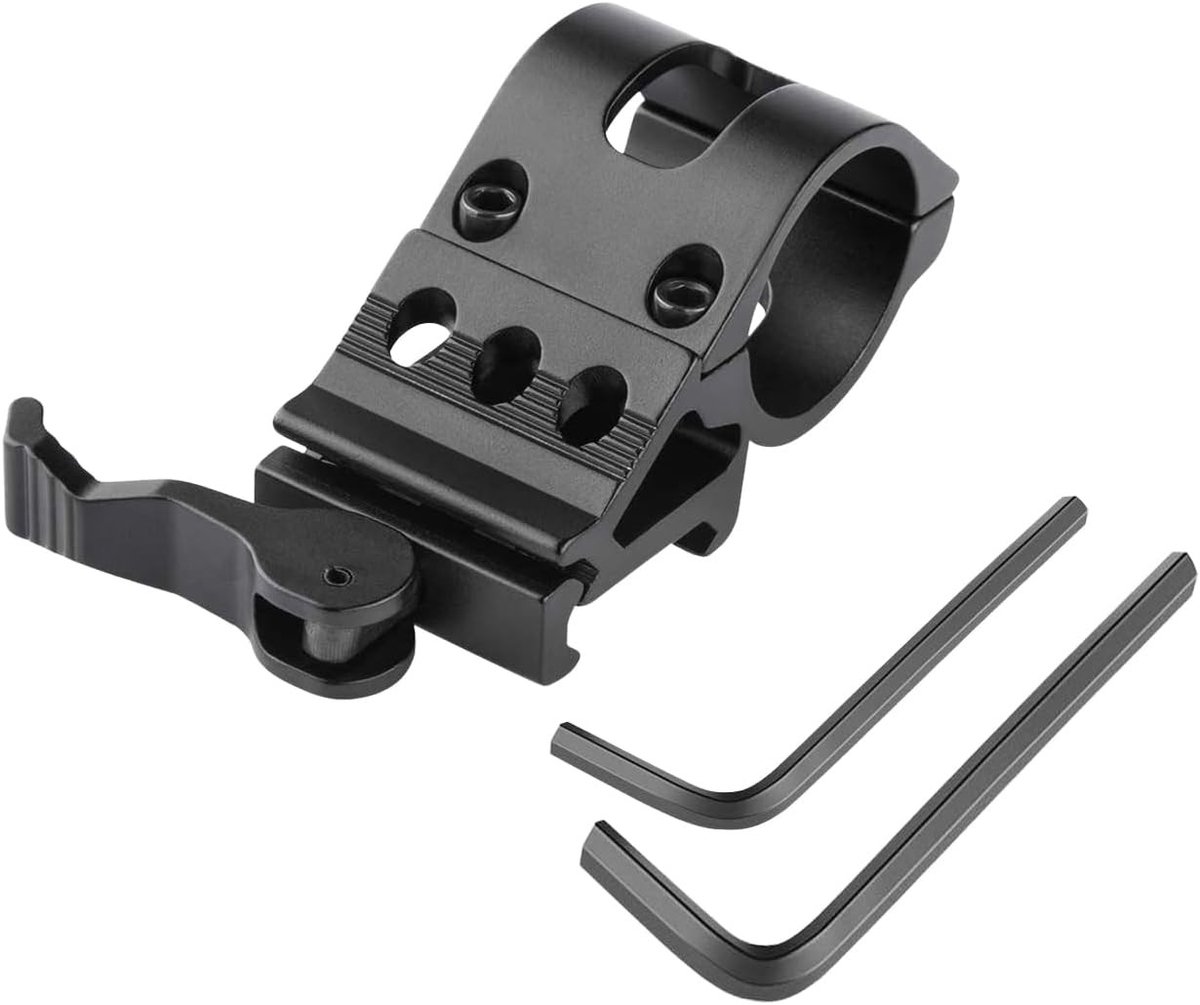 Snelkoppeling voor Fakkelhouder 21 mm Slot voor 25.4 mm Buisdiameter - Aluminium Fakkelhouder voor LED, Politiefakkel en Veiligheid