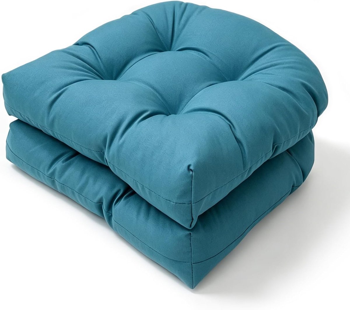 Outdoor: 2-delige set stoelkussens - 48x48cm halfrond balkon kussen - Outdoor zitkussen voor kantoor tuinstoelen en rotanstoelen (hemelsblauw)