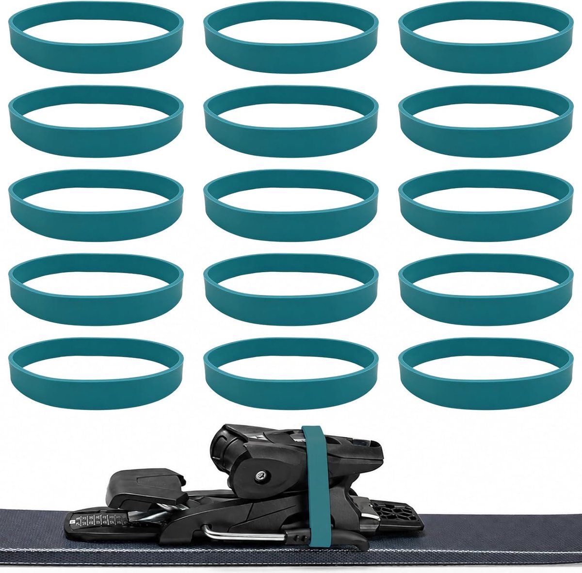 Bevestigingsbeugel van rubber voor ski's, 15 stuks, snowboardbevestiging, elastische rubberen riemen voor ski's en snowboarden