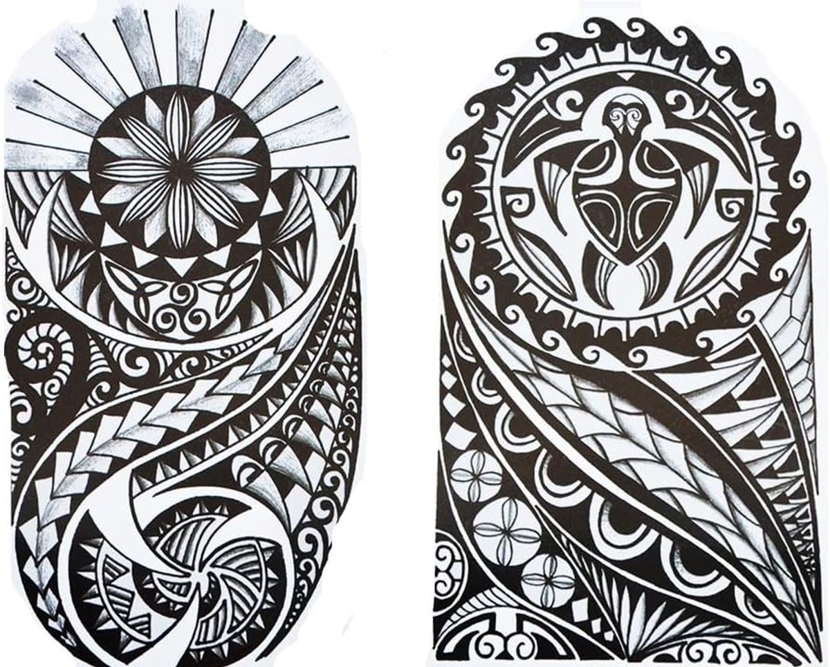 Tijdelijke tribal tatoeages Maori Design Tattoos Tribal kleeftatoeages 2 vellen set HB853 857