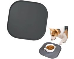 Placemat voor voerbak van hond of kat huisdieren - siliconen waterdicht - Voer-en drinkmat voor huisdieren-waterdichte mat voor honden en katten-antislip voerbak voor op de vloer- gemakkelijk schoon te maken-26x26cm