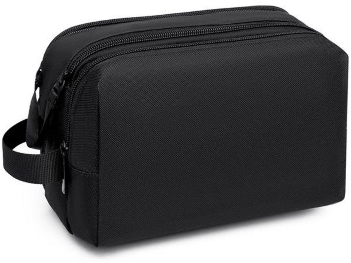 SSTRWGOOD Cultuurtasche - Reiskit voor Mannen - Waterafstotend Kosmetiek Etui met Dubbele Rits - Geschikt voor Reizen en Dagelijks Gebruik - 25x16x10cm - Makkelijk Schoon Te Maken Polyester Tas