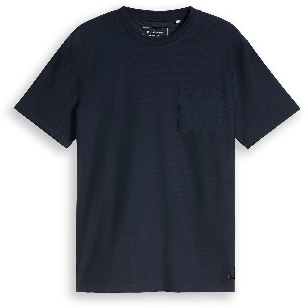 Tom Tailor Denim - T-shirt met borstzak - Maat XXL - sky captain blue