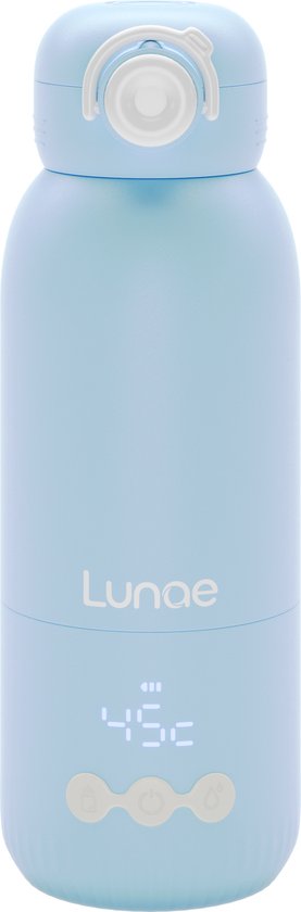 Lunae draagbare flessenwarmer in lichtblauw