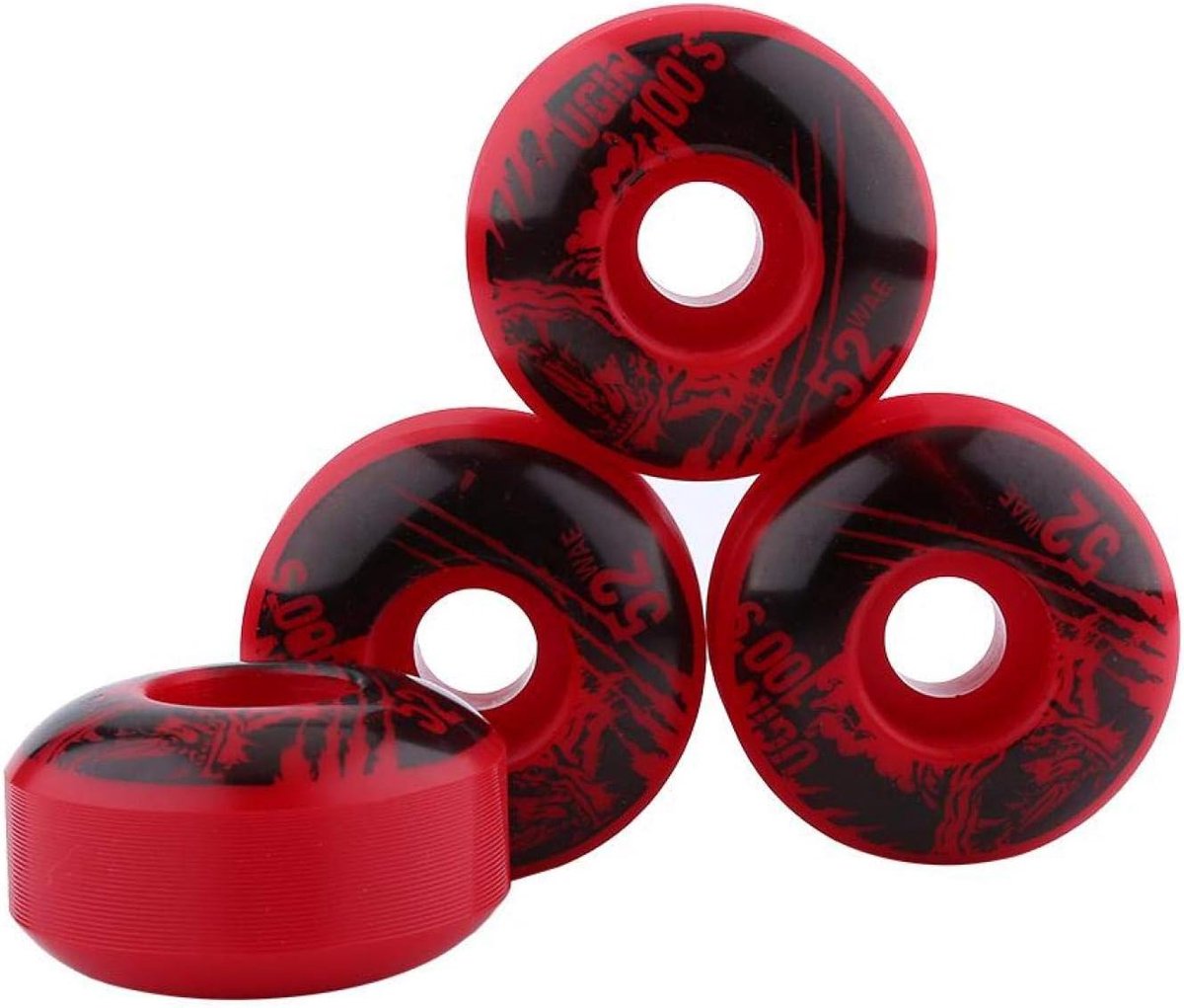 Wielen, 52mm x 30mm 4 stks/set Outdoor Klassieke Duurzame PU Cruiser Longboard Skateboard Wielen(4 Kleuren) (Rood)