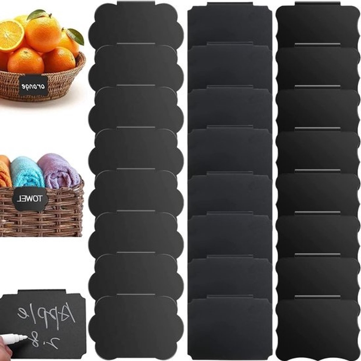 Etikettenhouders voor Mand - 24 Stuks - Herbruikbare PVC Labelclips voor Organisatie