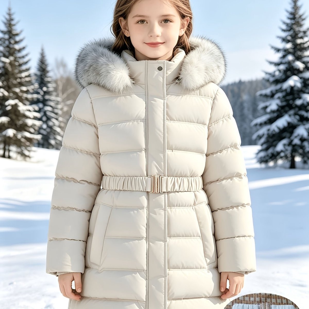 Currero Winterjas Parka Meisjes Lange Jas Meisje Wintermantel Overjas Gewatteerd Waterdicht Winter Stijlvol Mantel Kinderen 7-8 Jaar Wit