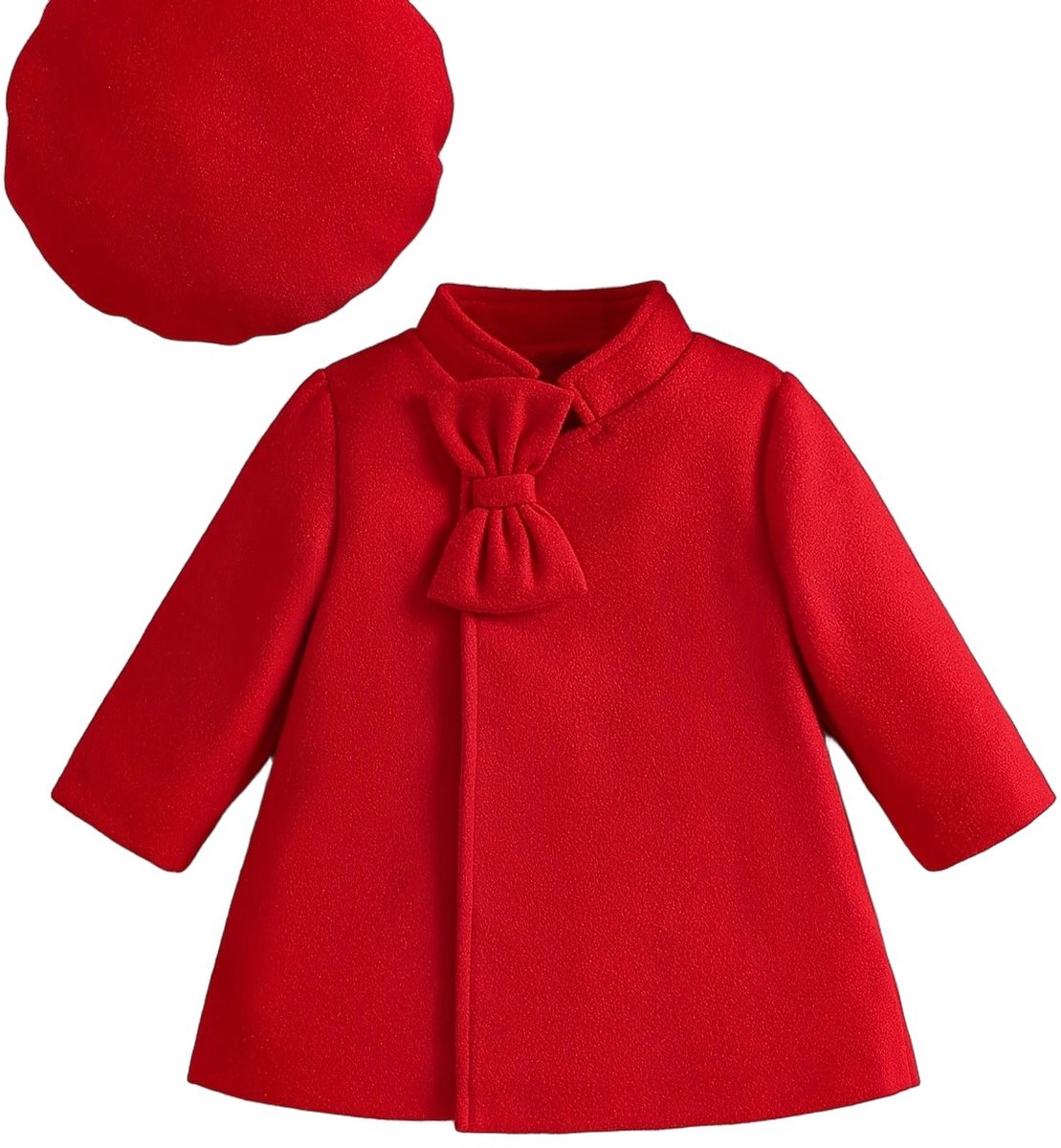 Currero Winterjas Parka Meisjes Lange Jas Meisje Wintermantel Overjas Gewatteerd Waterdicht Winter Stijlvol Mantel Kinderen 9-12 Maanden Rood