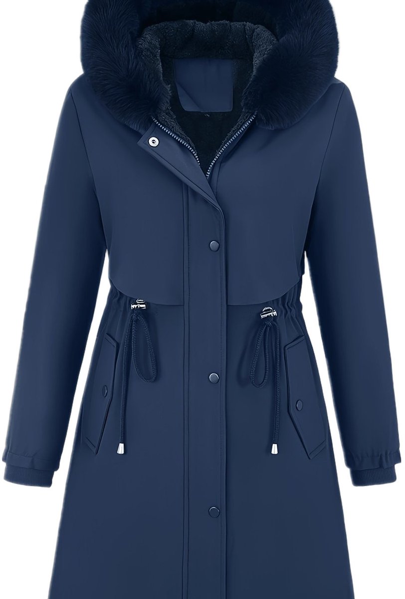 Currero Winterjas Parka Dames Lange Jas Dames Wintermantel Overjas Gewatteerd Waterdicht Winter Stijlvol Mantel Vrouwen Volwassen Blauw