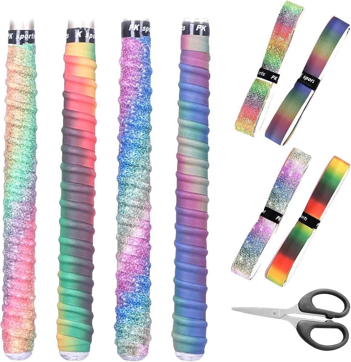 Kleurige grip tape voor tennisrackets en badmintonrackets, antislip en absorberend, ideaal voor sporters