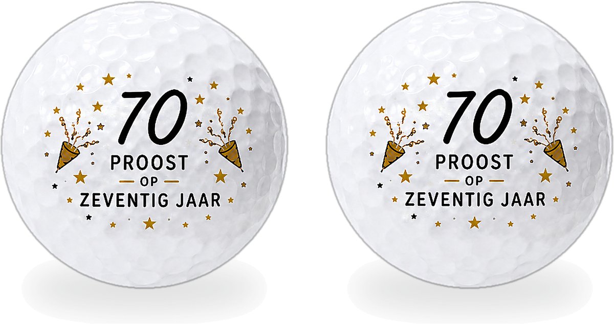 Golfballen 70 Jaar - Verjaardag Golf Cadeau - 2 stuks - Wilson - Golfbal met Opdruk