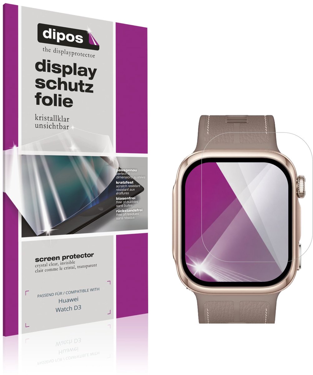 dipos – 6x Beschermfolie geschikt voor Huawei Watch D3 | Krasbestendige & heldere Screenprotector Ultra-Thin