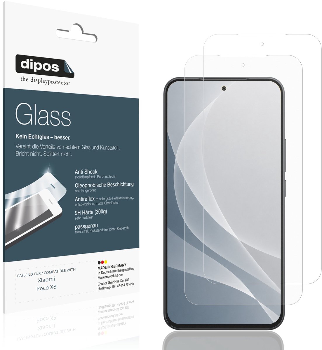 dipos – 2x Matte Pantserfolie geschikt voor Xiaomi Poco X8 | 9H Screenprotector