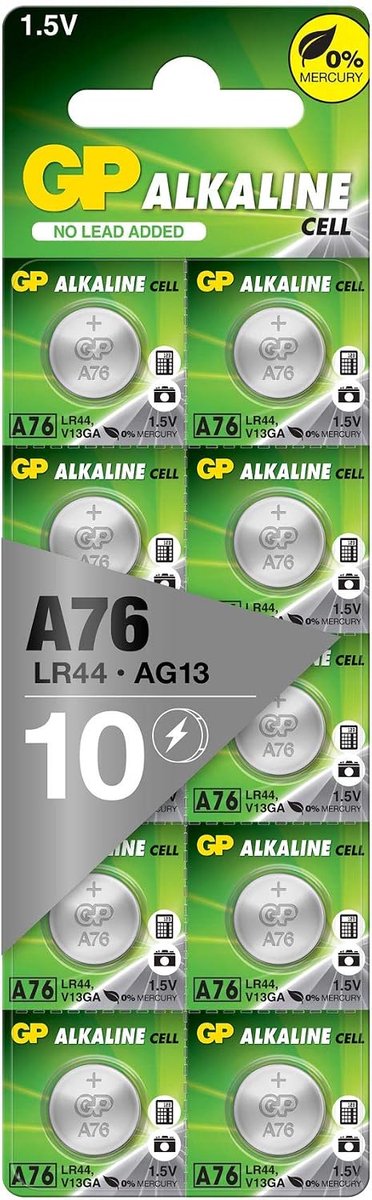 Knoopcell batterij LR44 1,5 V - 10 stuks in voordeelverpakking - Geschikt voor horloges en speelgoed - ShopVlot