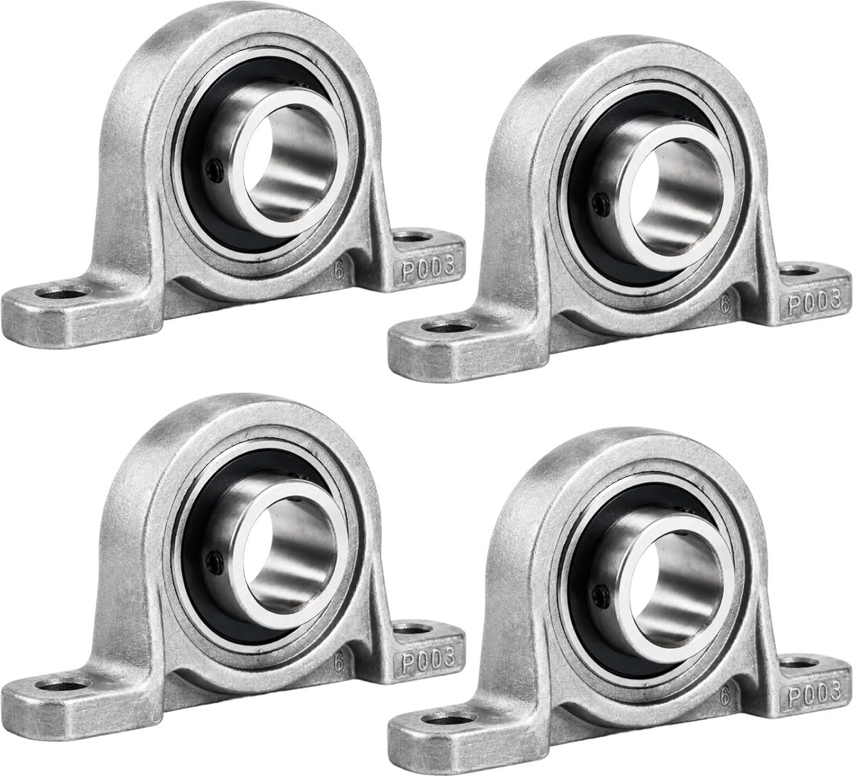 4 stuks kogellagers 17 mm, lagerblok 17 mm voor as en as van machines, 3D-printer, zinklegering (KP003 4 stuks)