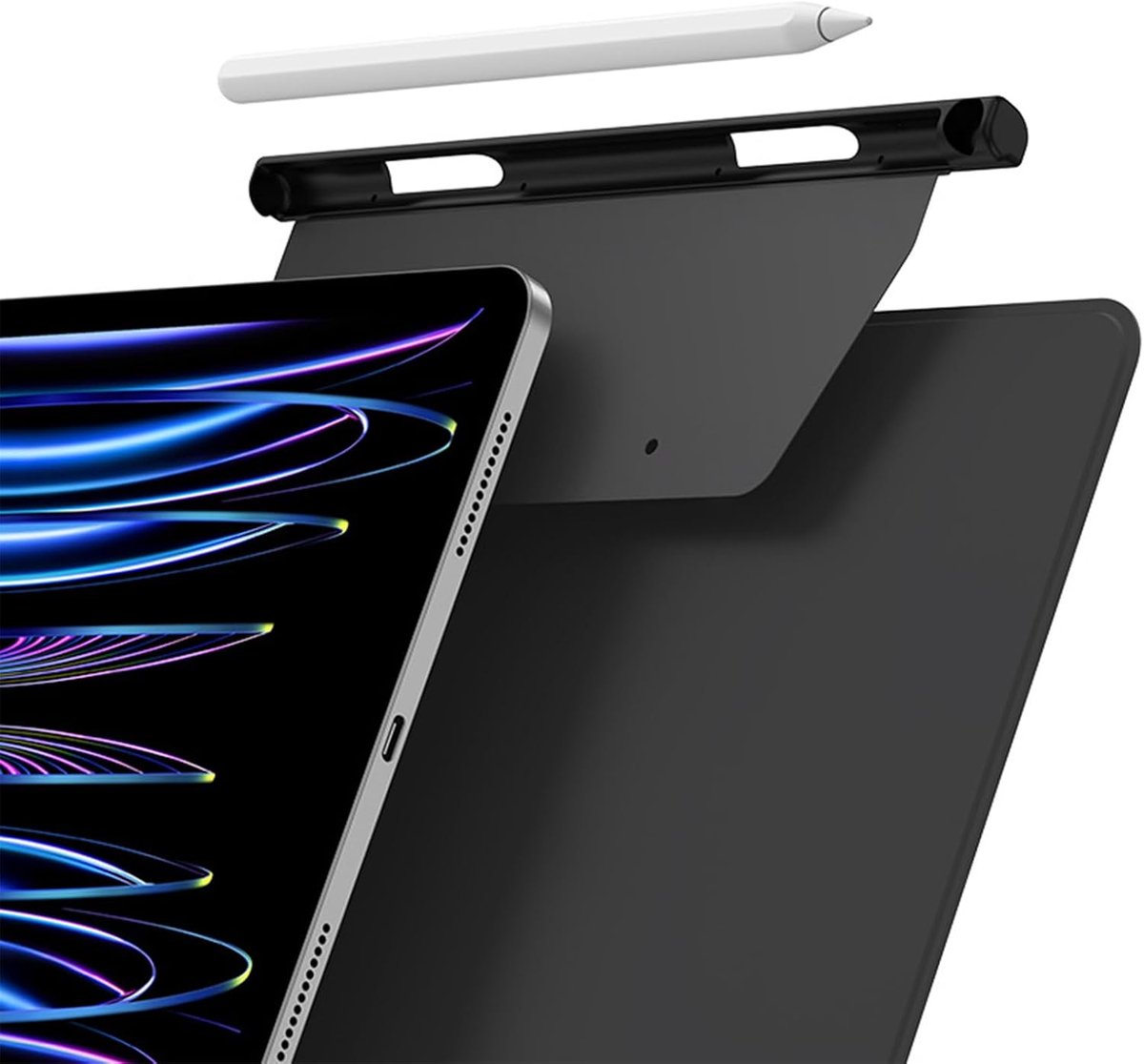 Pen Houder voor Apple Pencil 2e generatie hoesje compatibel met Magic Keyboard, Smart Keyboard Folio en andere magnetische hoesjes, stylus penhouder voor iPad - Zwart