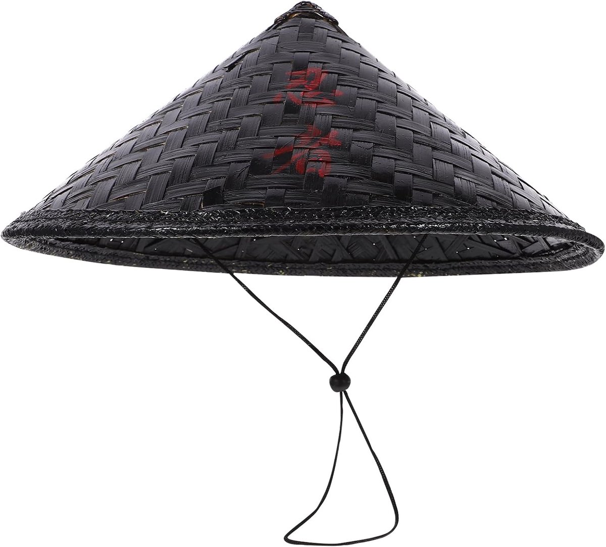 Handgemaakte Japanse bamboe hoed samurai ridder cosplay Aziatische vishoed zwarte boer kostuum muts prestaties samurai rijst herendecor 36 cm
