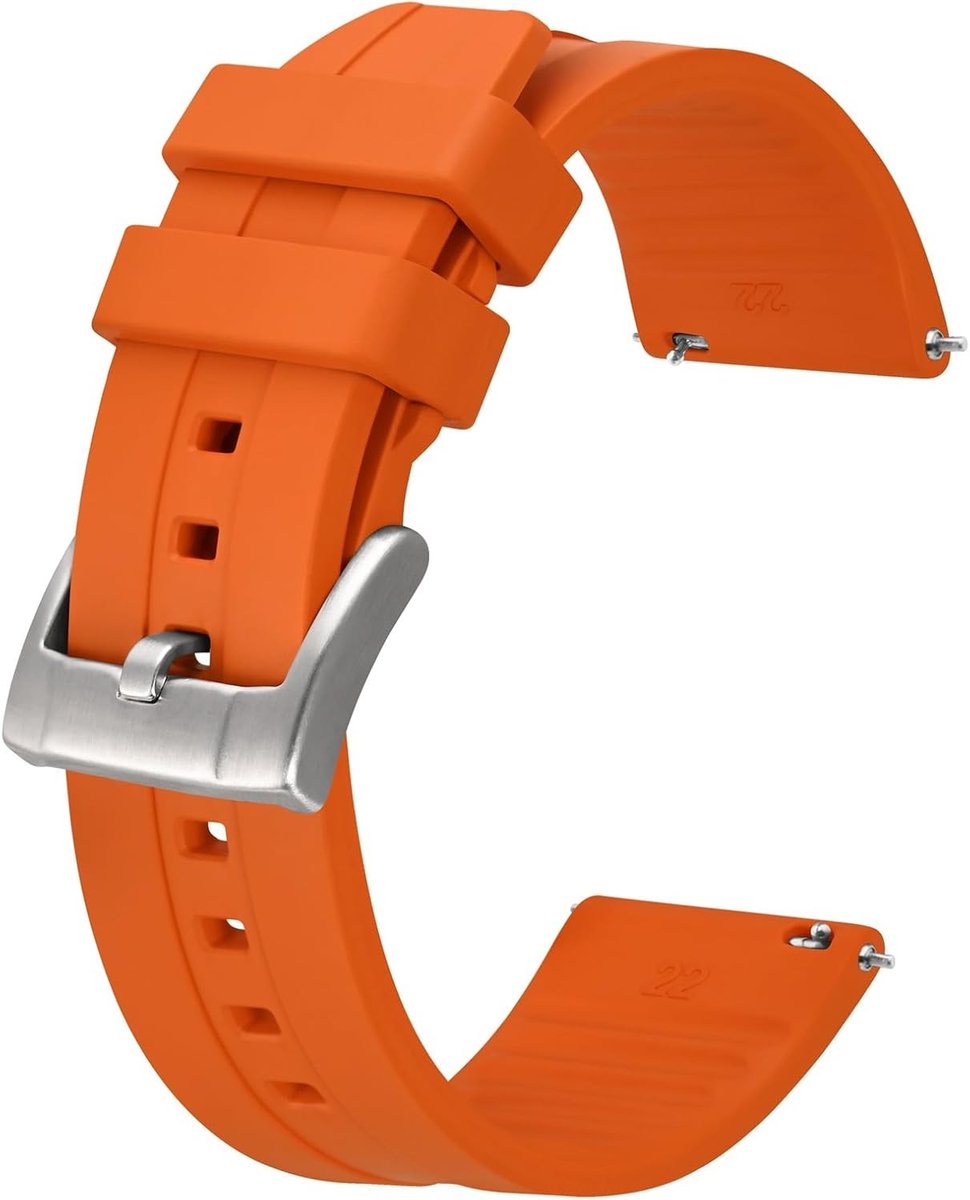 Classic horlogeband van fluorine rubber (FKM), 20 mm, 22 mm, 24 mm, vervangende band voor heren en dames, stevige sluiting, waterbestendig en comfortabel