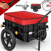 KESSER® Fahrradanhänger, Lastenanhänger, Handwagen mit Kupplung, Hochdeichsel, für Fahrrad Transportanhänger Transportbox mit 70 Liter Volumen, für 2 Bierkästen
