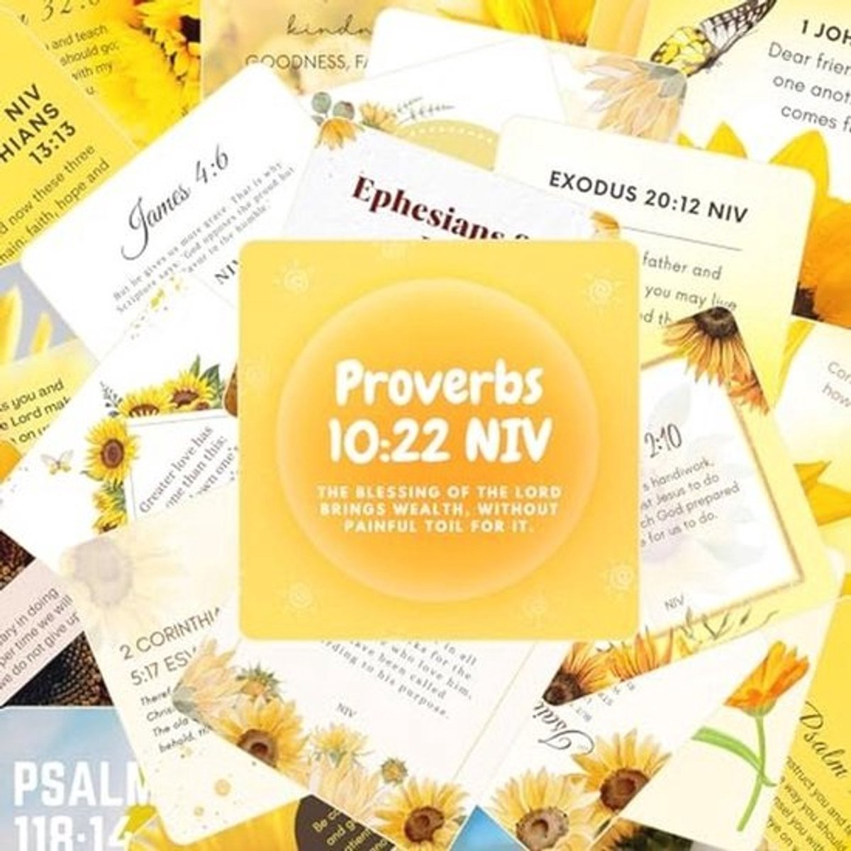Zonnebloem Gebedskaarten - Inspirerende Bijbelverzen voor Vrouwen | Perfecte Geschenk voor Iedere Gelovige