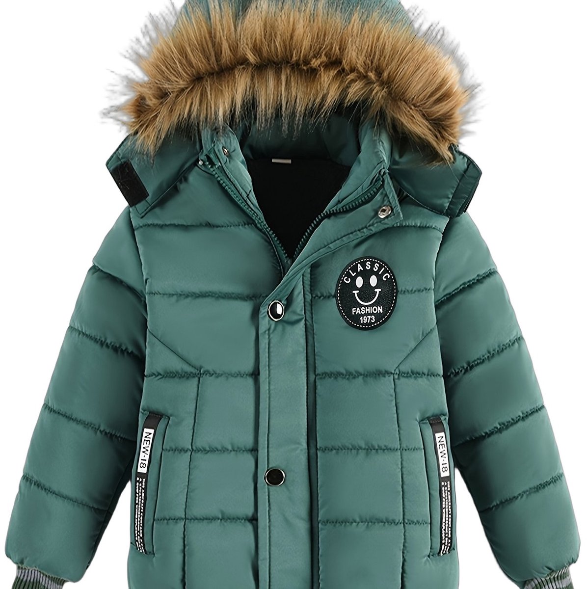 Currero Winterjas Parka Jongens Lange Jas Wintermantel Overjas Gewatteerd Waterdicht Winter Stijlvol Mantel Kinderen 3-4 Jaar Smaragdgroen