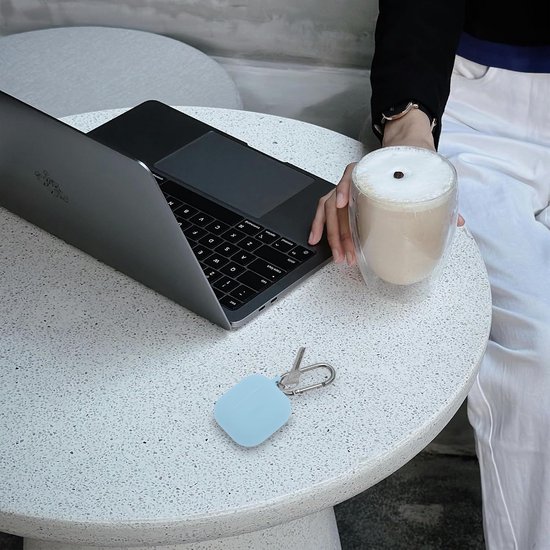 Hoes voor AirPod 4, siliconen beschermhoes voor AirPod 4, stootvaste hoes voor AirPod 4e generatie met karabijnhaak, front-led, zichtbaar, hemelsblauw — afbeelding 3