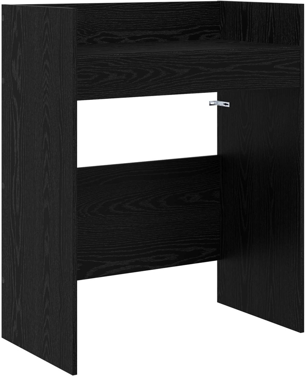 vidaXL DJ - Tafel - Zwart - eiken - 102 - x - 45 - x - 102 - cm - Bewerkt - hout Zwart eiken
