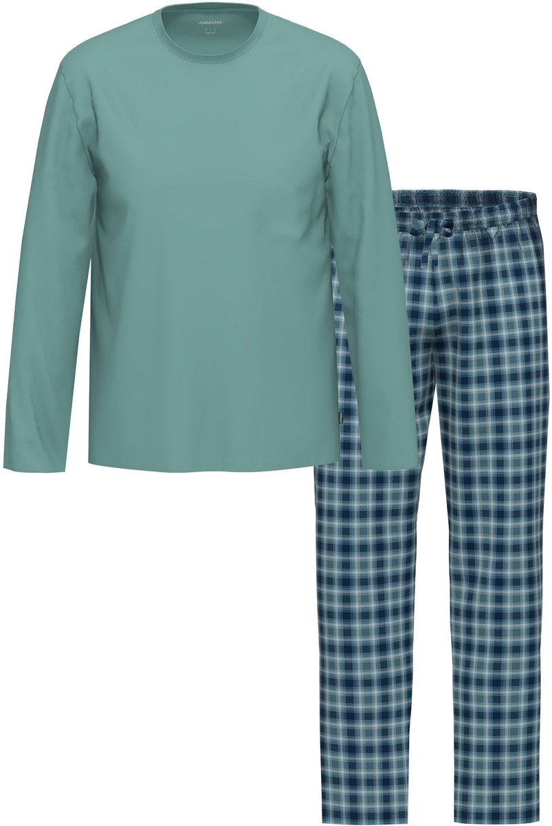 Heren shirt met lange mouwen, lange flanellen broek Night & Relax