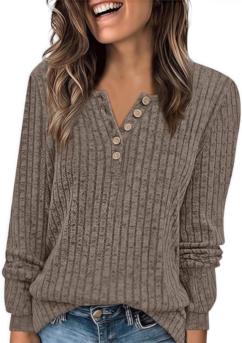 Damestrui met lange mouwen, losse herfst, winter, ronde hals, casual shirt met lange mouwen, herfst, winter, lichte basic trui