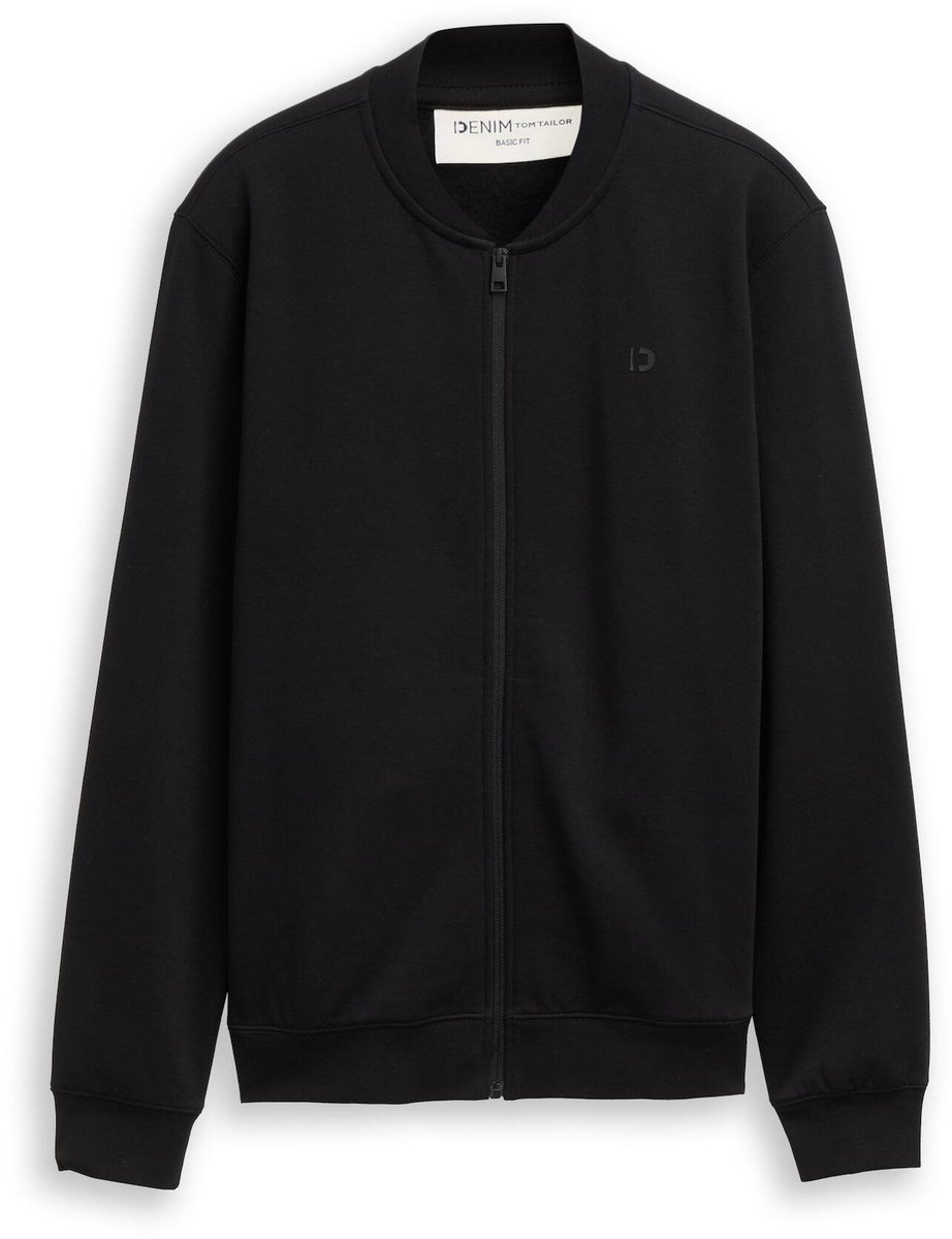 Tom Tailor Denim - Sweatjack met bomberkraag - Maat M - Black